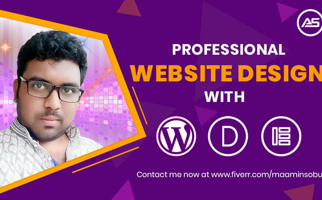 I will do responsive wordpress website design by divi theme or elementor