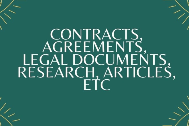 I will draft perfect customized legal writing, contract, research