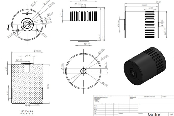 I will draw 2d technical drawing with solidworks