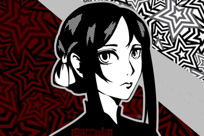 I will draw a persona 5 style portrait