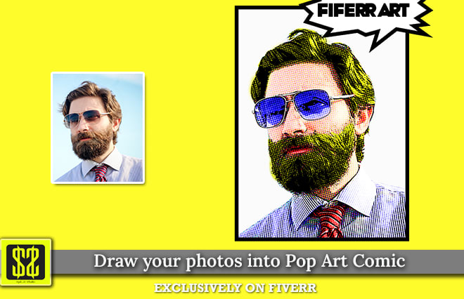 I will draw a pop art comics portrait