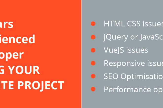 I will fixing ur web projects html css js seo jquery bootstrap4