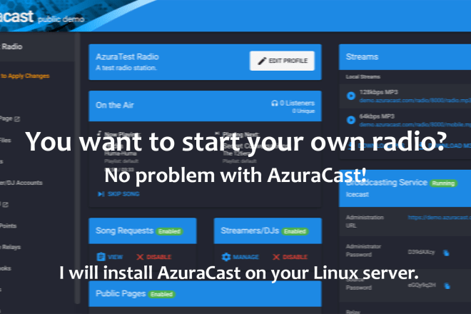 I will install and set up azuracast on your server