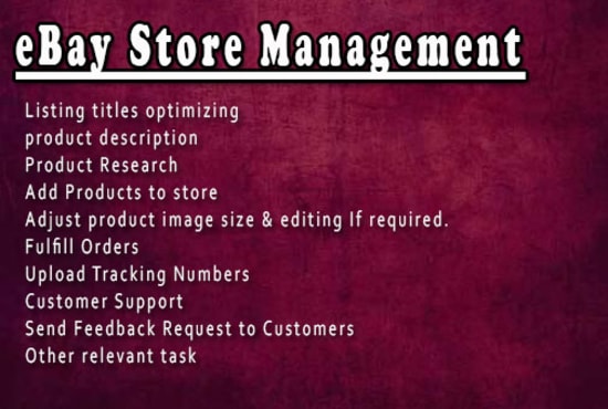 I will manage ebay store completely