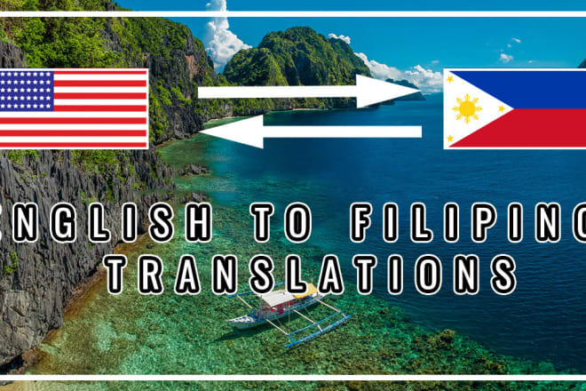 I will professionally translate english to filipino or filipino to english