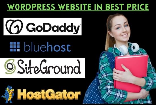 I will setup godaddy,siteground,bluehost wordpress site