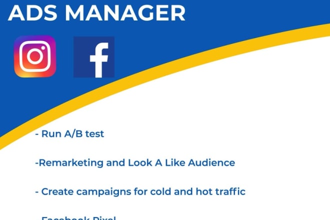 I will be your facebook instagram ads manager