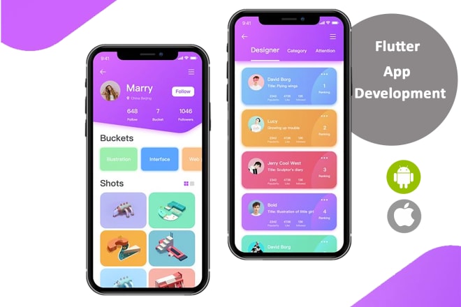 I will build ios and android app using flutter