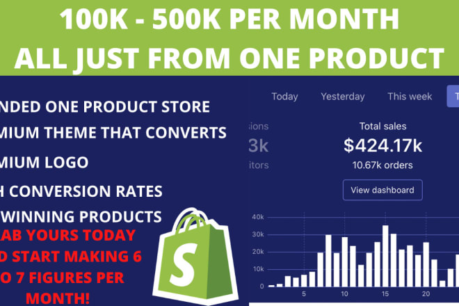 I will build shopify drop shipping store, branded one product store
