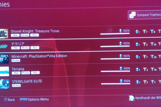 I will collect playstation vita platinum trophies