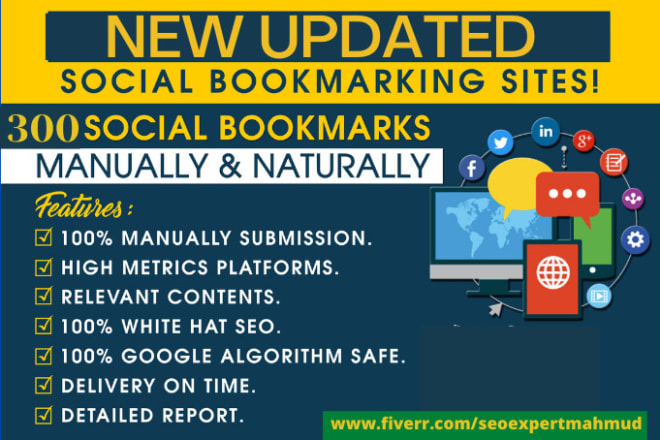 I will create 300 best dofollow social bookmarking backlink