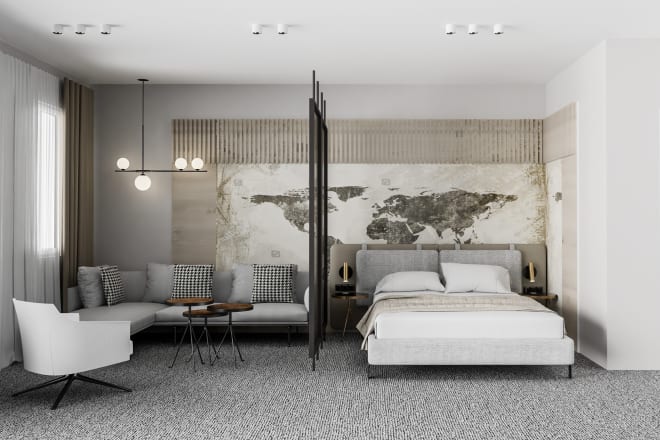 I will create 3d interior design with realistic rendering