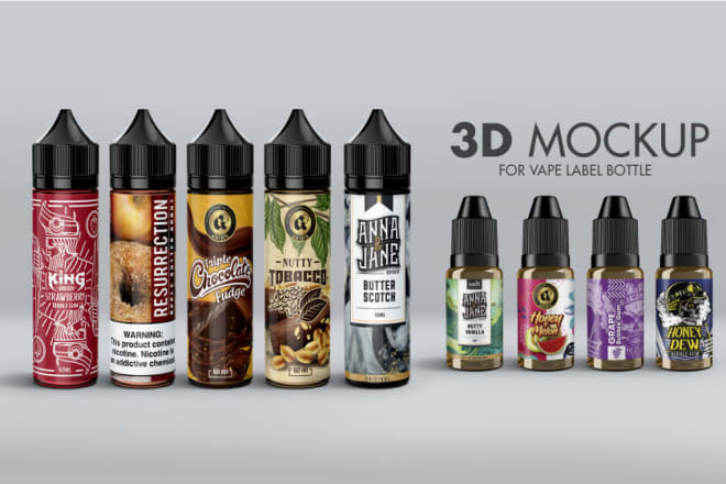 I will create 3d mockup for vape label bottles