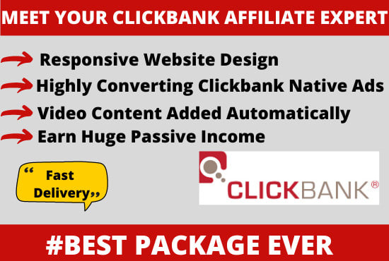 I will create a clickbank affiliate website for passive income
