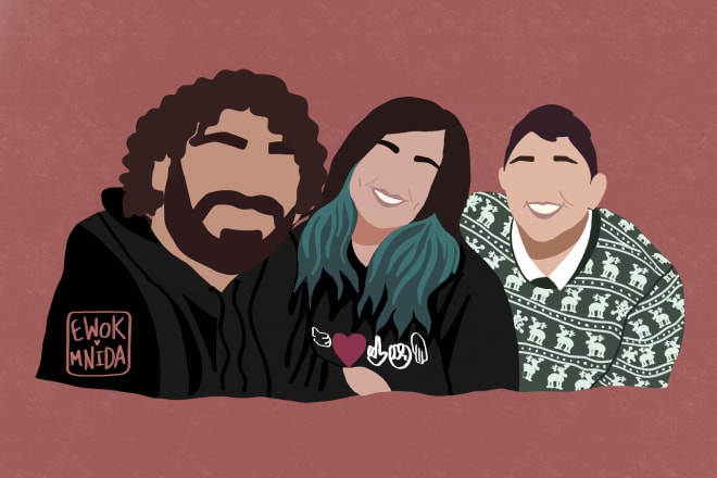 I will create a custom couple portrait