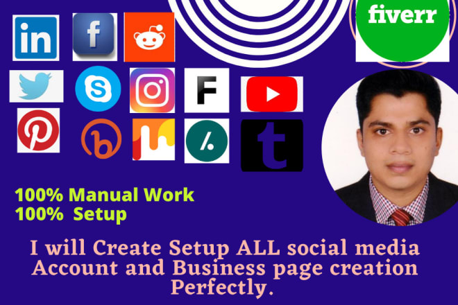 I will create and manage all social media account, page and design