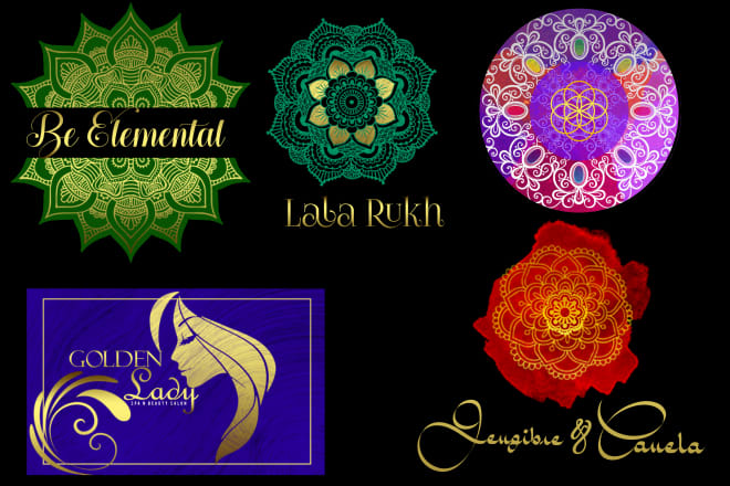 I will create beautiful watercolor,feminine n mandala logo designs