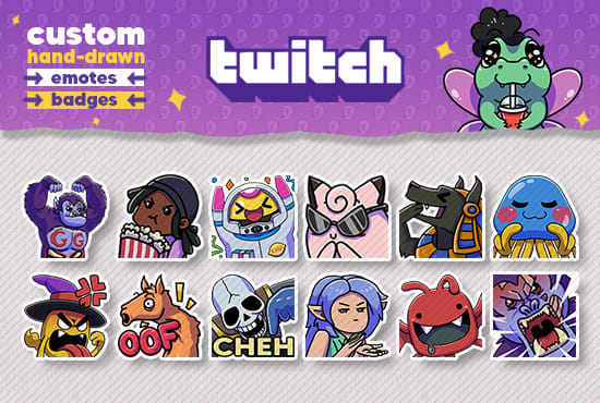 I will create custom emotes and badges