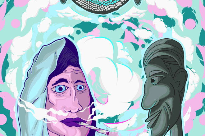 I will create detailed artistic line art illustration