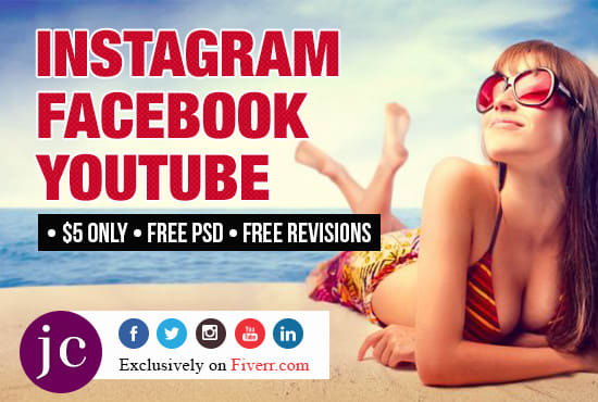 I will create facebook page cover, fb, youtube,thumbnail,instagram