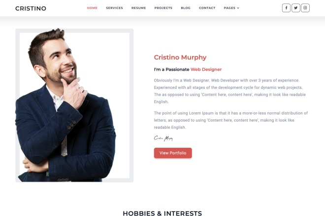 I will create portfolio sites with best design