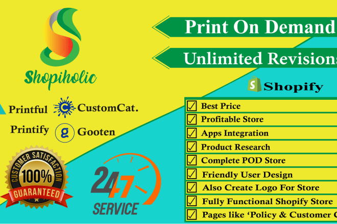 I will create premium print on demand shopify store