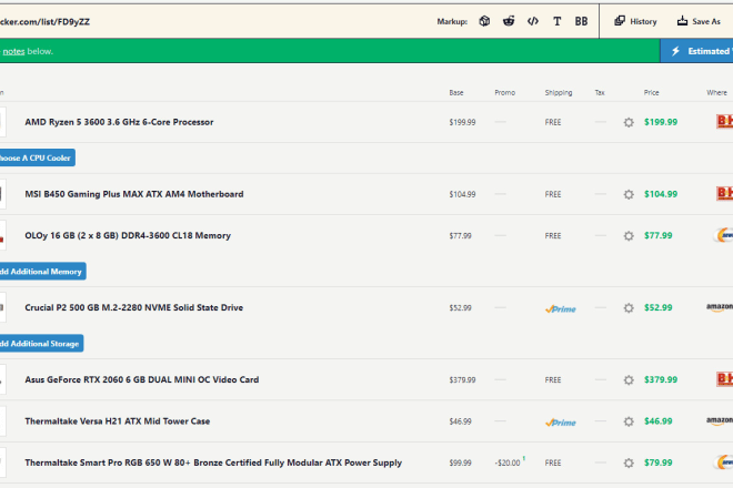 I will custom PC parts list