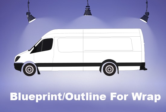 I will custom vehicle blueprint,outline template design for wrap