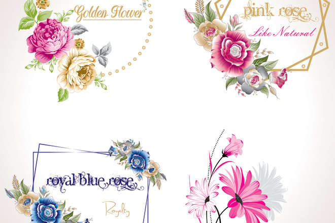 I will design 2 flower logo feminine watercolor boohoo or with handwritten font