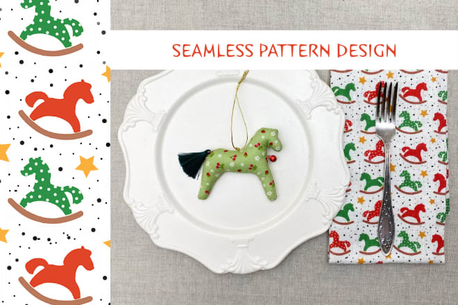 I will design a cute seamless pattern for your product