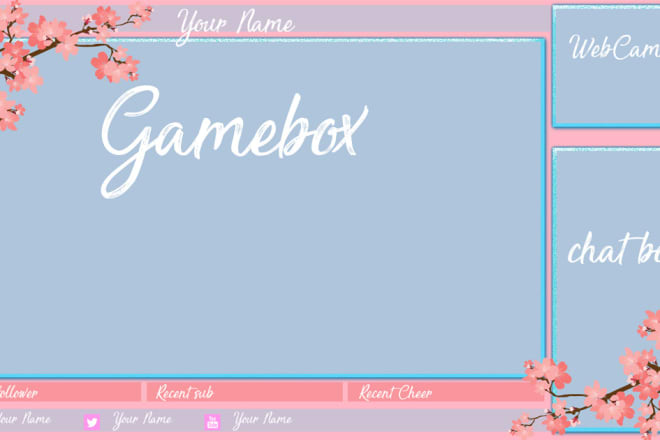 I will design a cute twitch stream overlay