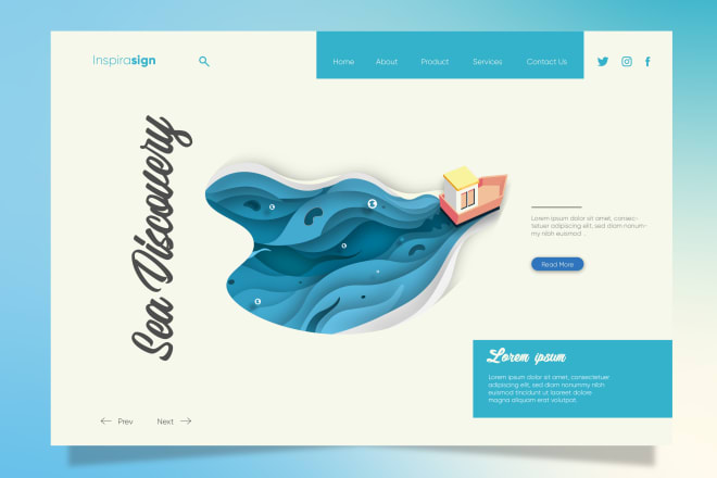 I will design a landing page with cool illustration