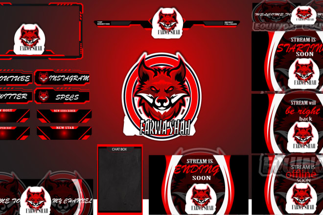I will design a twitch overlay and stream package