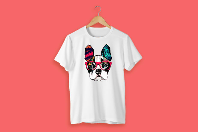 I will design abstract dog t shirt and mockup design