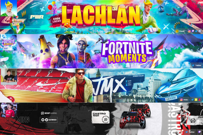 I will design an advanced professional youtube banner and logo