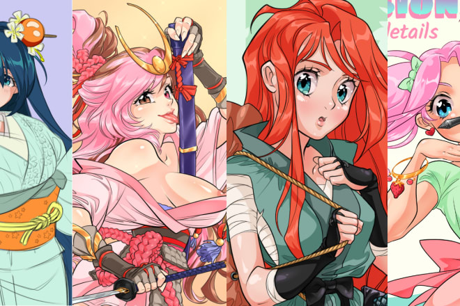 I will design and draw in my anime style the character you want