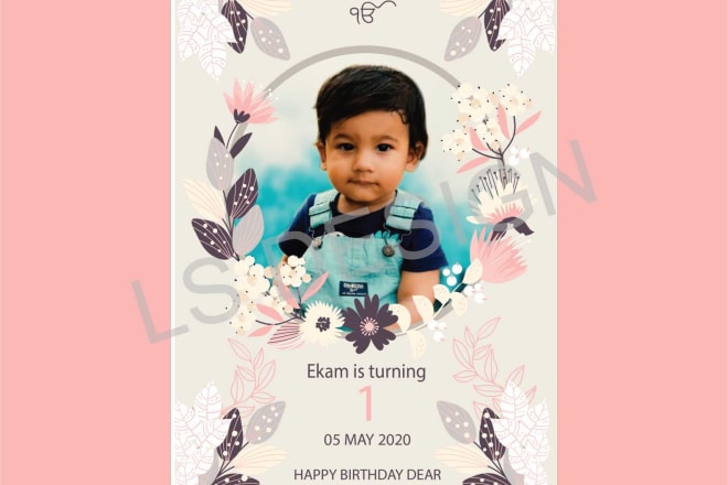 I will design birthday card or wedding, party invitation