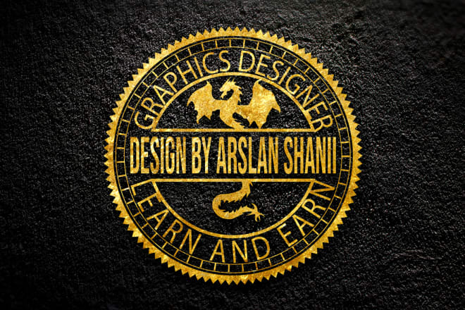 I will design circle stamp gold logo