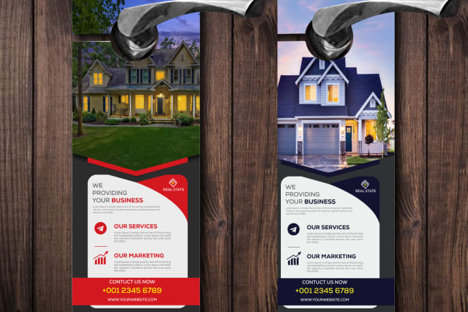 I will design flyer, brochure, door hanger, postcard, business card