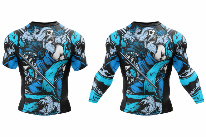 I will design full sublimation custom rash guard, sports apparel