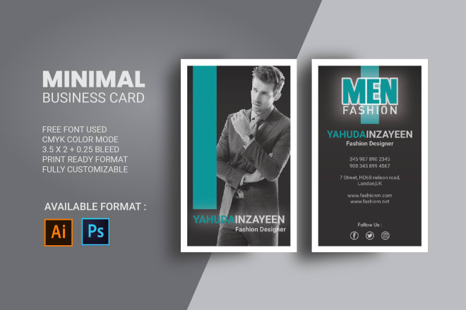 I will design minimal realtor vertical business card