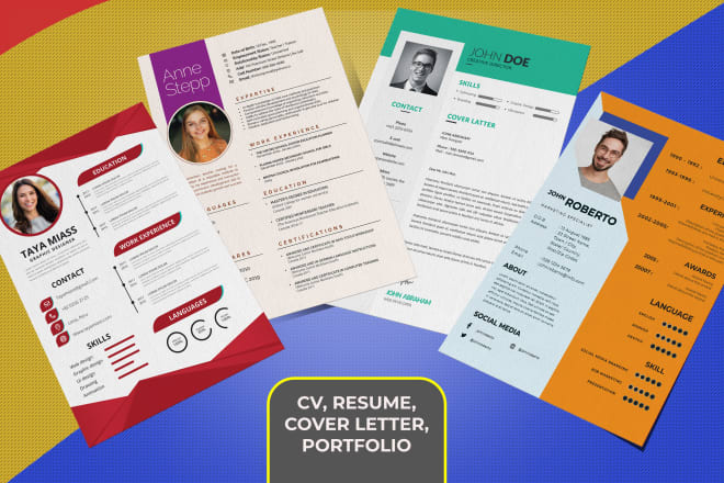 I will design modern cv design, resume design, portfolio design
