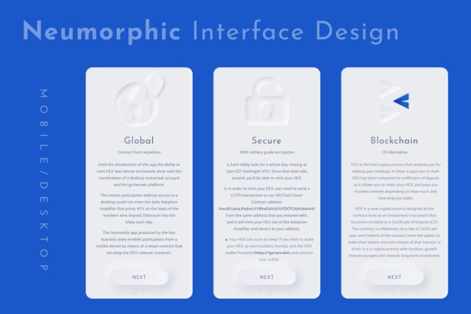 I will design neumorphic UI UX