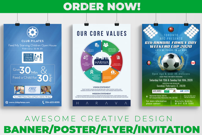I will design professional poster, flyer or invitation
