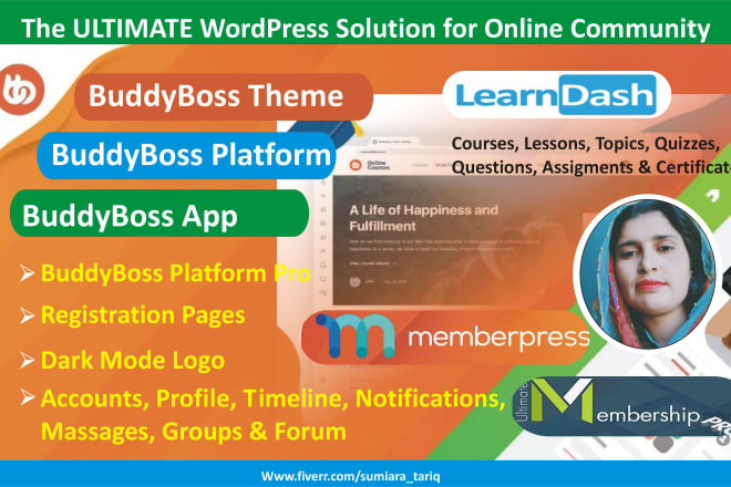 I will develop memberpress lms website using buddyboss with learndash