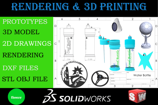 I will do 3d modeling rendering create step stl obj for 3d printing,cnc,laser cutting