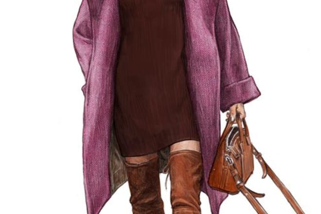 I will do a digital fashion illustration for your design