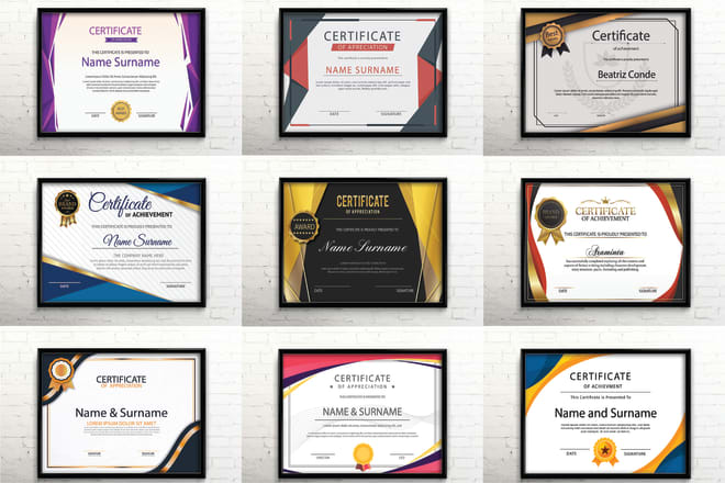 I will do a professional certificate design
