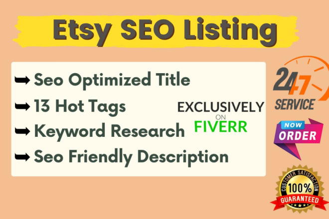 I will do a professional SEO optimized etsy listing with hot tags that sell