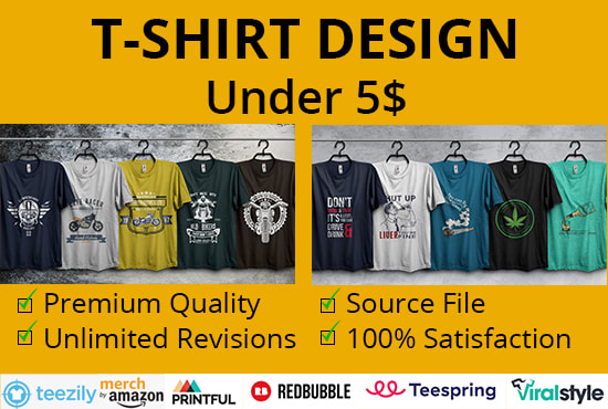 I will do bulk custom typography vector t shirt design